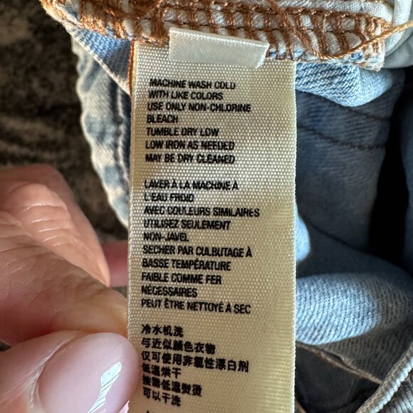 We The Free Montauk distressed, button fly, denim mini skirt size 25 - Picture 10 of 11